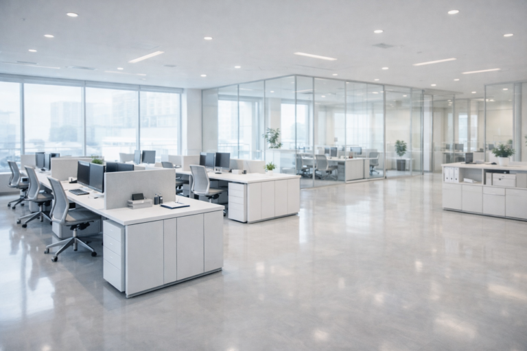 Sauberes modernes Büro nach professioneller Reinigung